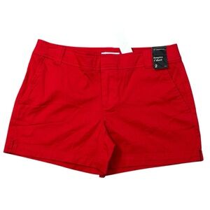 New York‎ & Company Red Hampton 4" Twill Short - Size 2 NWT